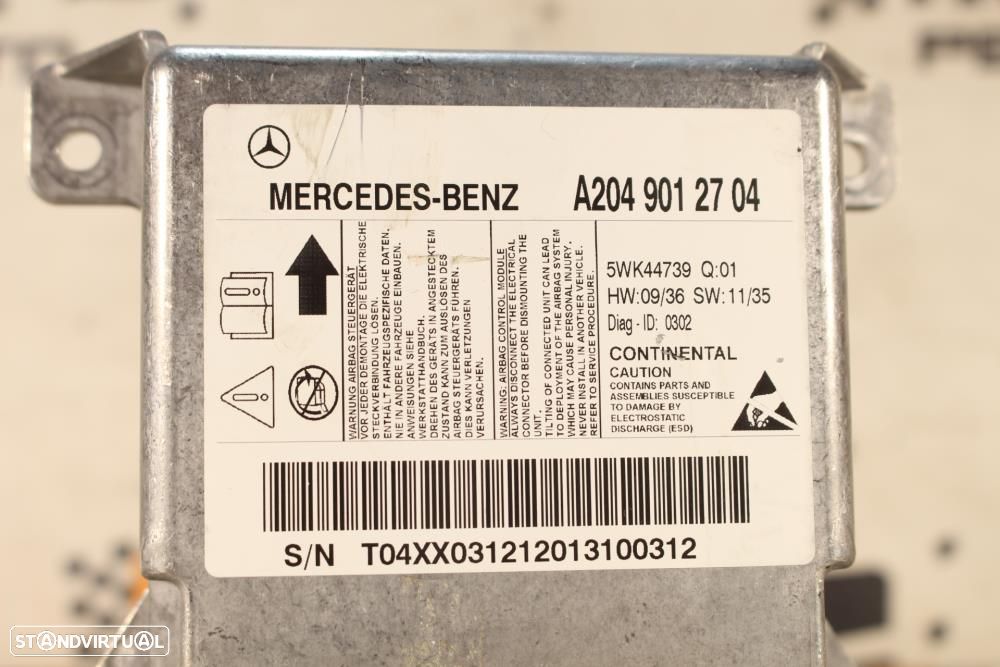 Centralina De Airbags Mercedes-Benz C-Class (W204)  A2049012704 / 5Wk4 - 7