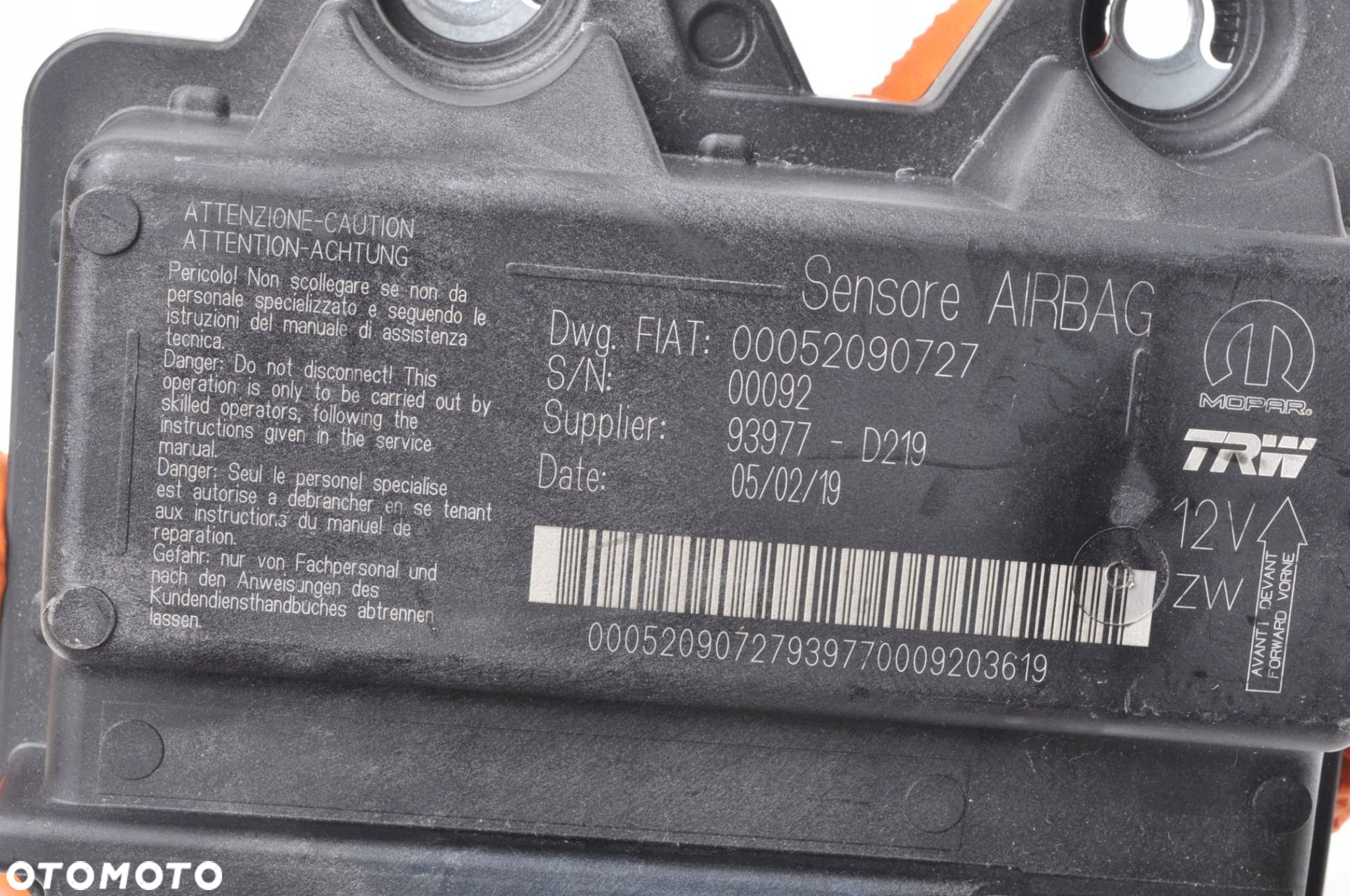 FIAT TIPO II SENSOR PODUSZEK AIRBAG 00052090727 - 4