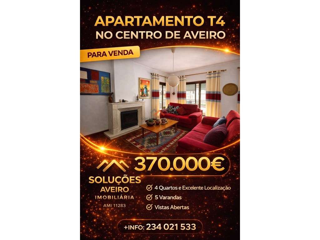 APARTAMENTO T4+1 NO CORAÇÃO DE AVEIRO | 5 VARANDAS | ÁREAS EXCEPCIO... - Grande imagem: 3/17
