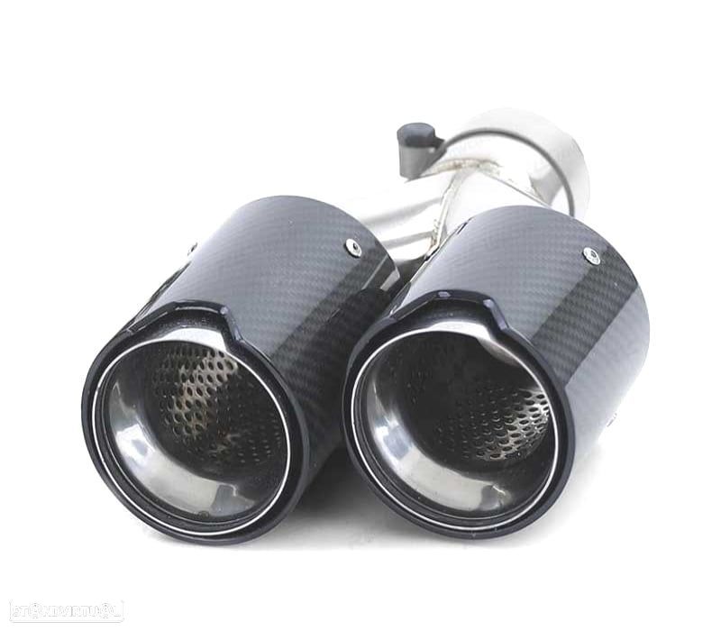 PONTEIRA DE ESCAPE DIREITA BMW LOOK M PERFORMANCE CROMADO CARBONO - 2