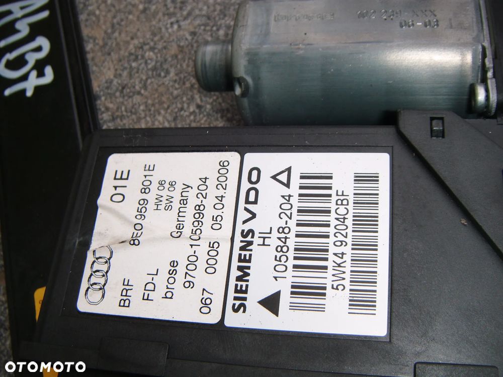 audi a4 b7 kombi mechanizm szyby lewy tył z silnikiem  8E1959801E - 2