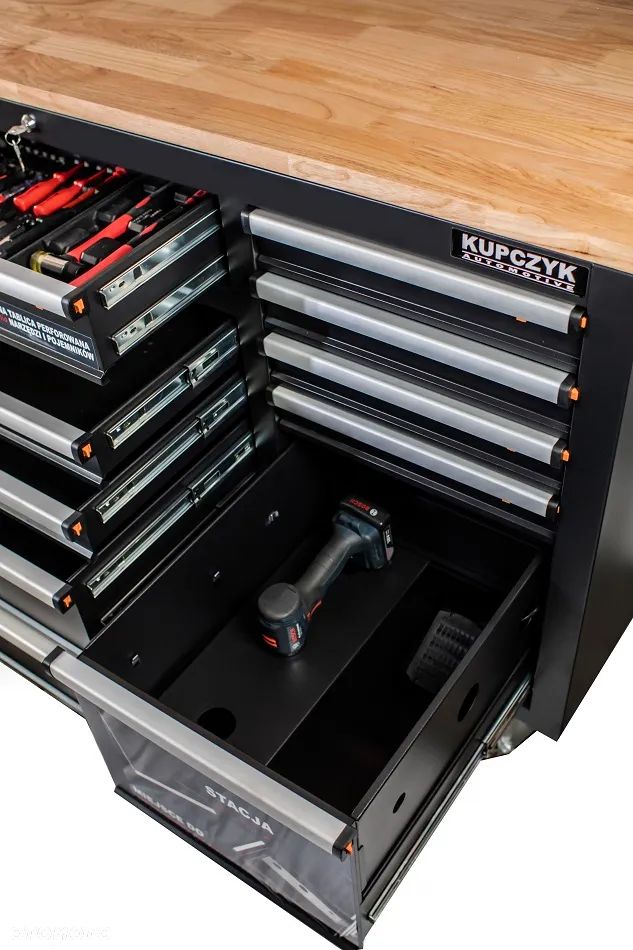 Stół warsztatowy szafka wózek 10 szuflad narzędziowy z tablicą Kupczyk - 18