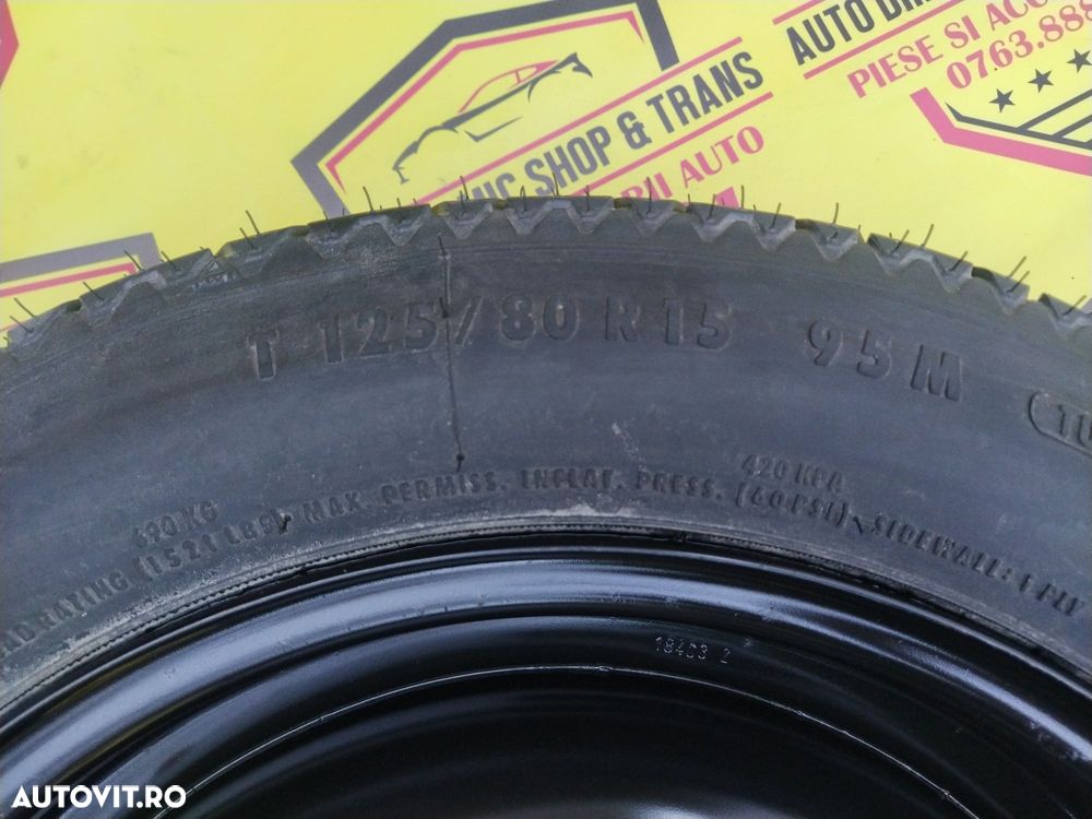 Roata de rezerva îngustă slim originala Ford 125/80/15 - 4