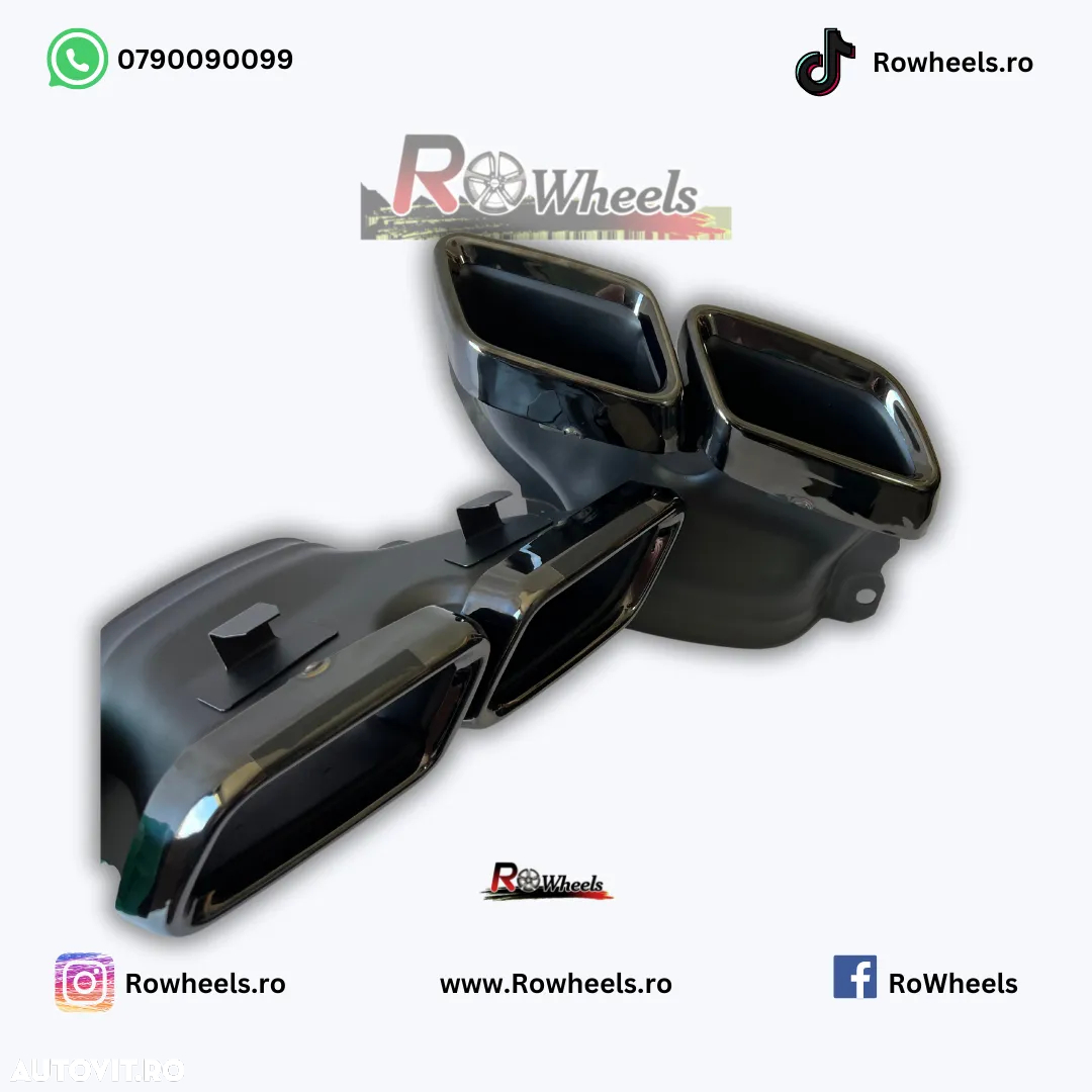 Ornamente tobe Tips evacuare Mercedes AMG S class E class C class W222 W212 W218 W205 W223 black chrome - 2