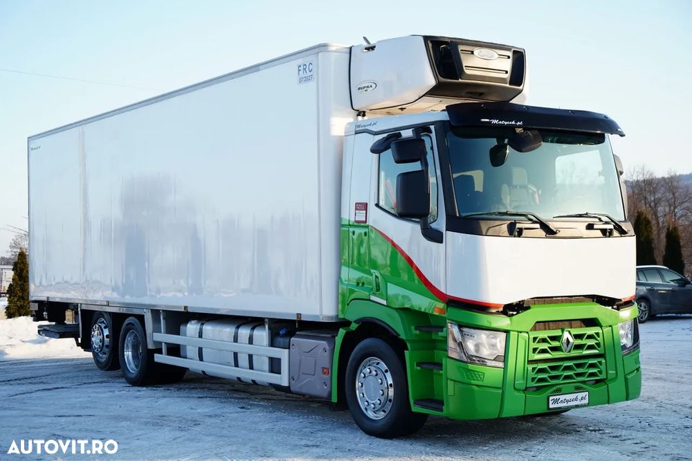 Renault T 430 / 6x2 / REFRIGERAT -9 M / UNITATE CARRIER SUPRA 1250 / platformă elevatoare / oblon rulant / punte de ridicare / direcție - 2