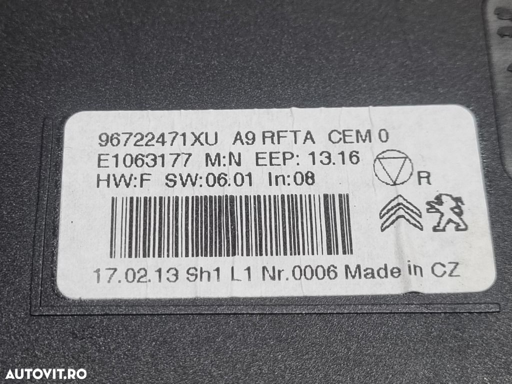 Panou Comanda AC Clima Peugeot 2008 Facelift 2016 - 2019 (1271) 96722471xu - 3