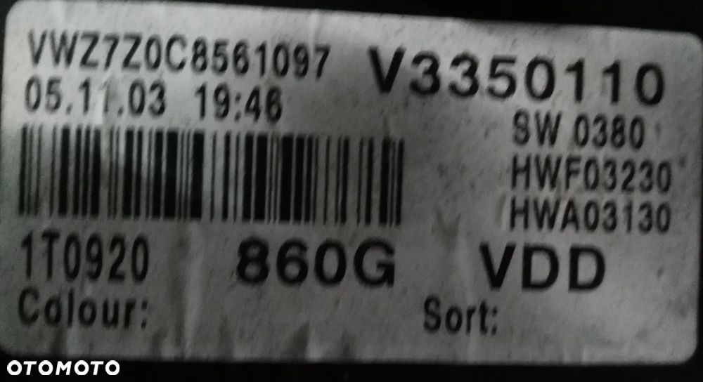 zestaw do odpalania komputer stacyjka imo vw touran 2,0 d. - 3