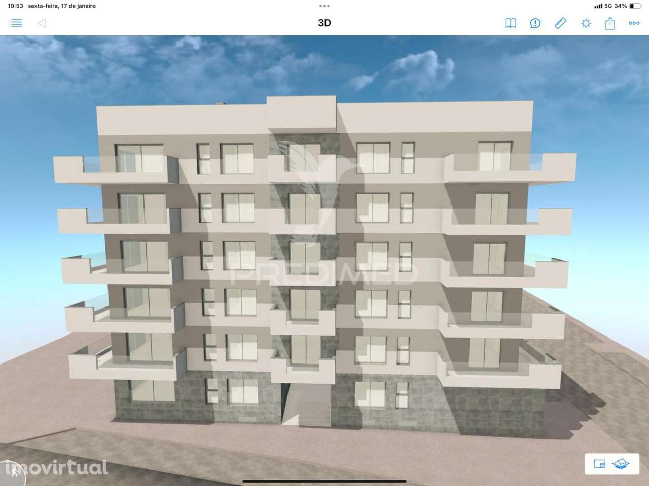 Apartamento T0+1 em Construção a 800m da praia - Grande imagem: 2/13