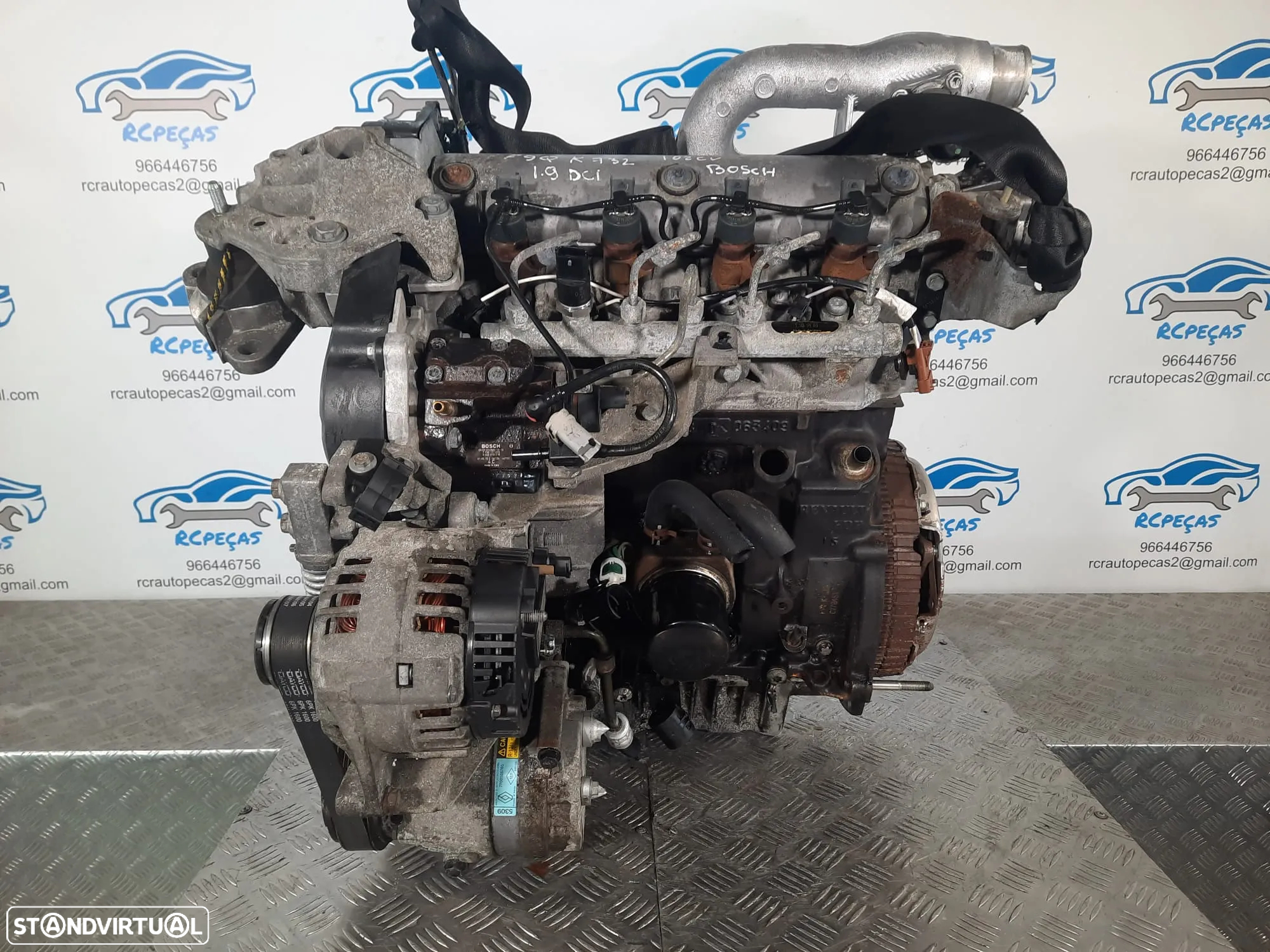 MOTOR COMPLETO 1.9 DCI 8V 102CV F9QK732 F9Q732 RENAULT SCÉNIC I 1 MK1 MOTOR ARRANQUE ALTERNADOR BIMASSA COMPRESSOR EMBRAIAGEM BOMBA DIRECAO INJETORES - 9