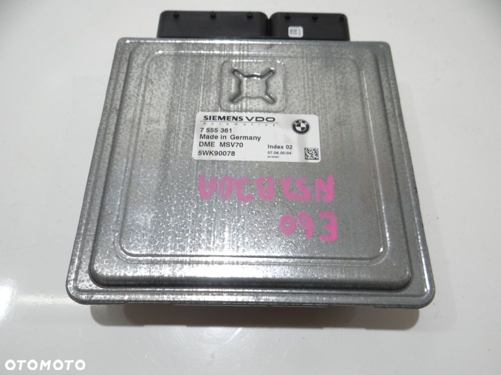 KOMPUTER STEROWNIK SILNIKA BMW E60 N52B30 7555361 - 1