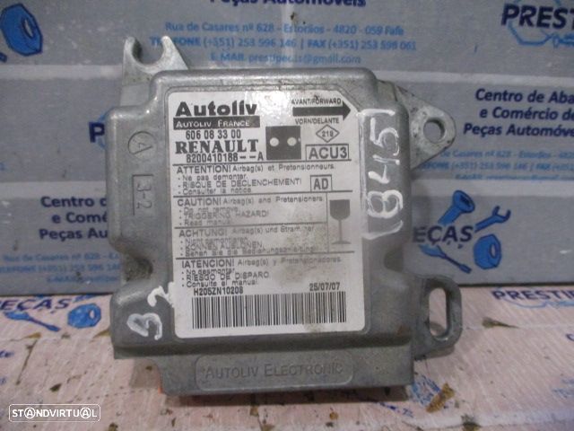 Modulo Airbag 606083300 8200410188A RENAULT KANGOO 1 FASE 2  2007 1.5DCI 70CV 4P BRANCA RENAULT KANGOO 2008 1.5DCI 70CV 3P BRANCO - 1