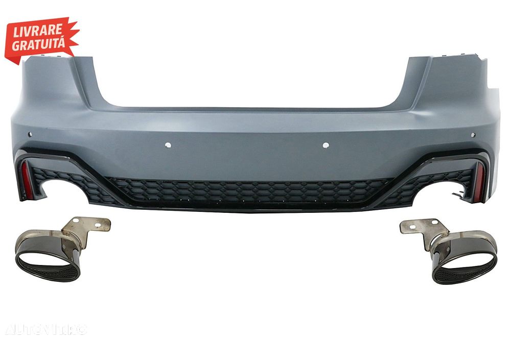 Bara Spate cu ornamente evacuare Audi A6 C8 4K Sedan (2018-Up) RS Design- livrare gratuita - 1