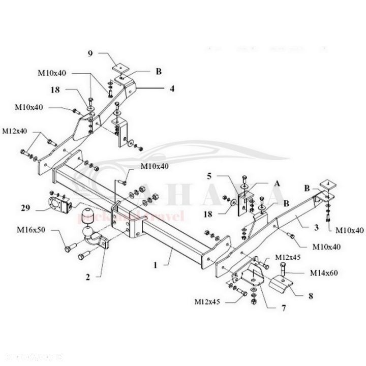 Hak Holowniczy Odkręcany Do Citroen Jumper Furgon, Bus, Skrzynia 1994-1999 - 5