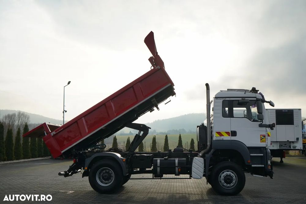 MAN TGA 18.360 / 4X4 / BASCULĂ CU 2 LATE / CLAPETĂ HIDRAULICĂ / LATERALĂ HIDRAULICĂ / SUPPORT FRONTAL / SPECIAL / MANUAL - 5