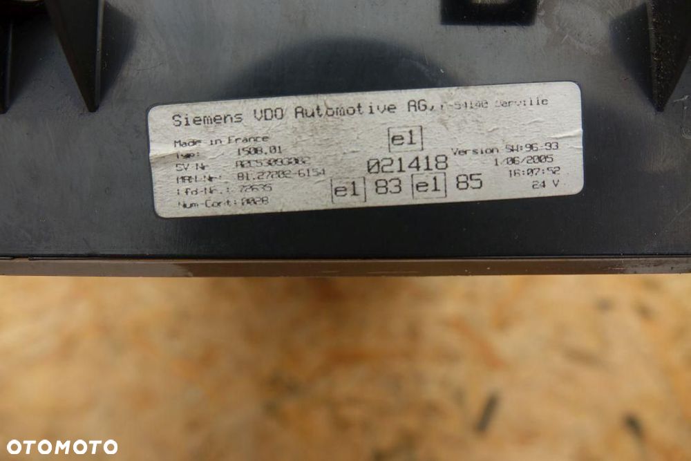 LICZNIK ZEGARY TABLICA MAN TGA 81.27202-6154 - 3