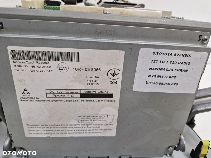 toyota avensis t27 lift t29 radio nawigacja navi ekran wyświetlacz 86140-05250 - 6