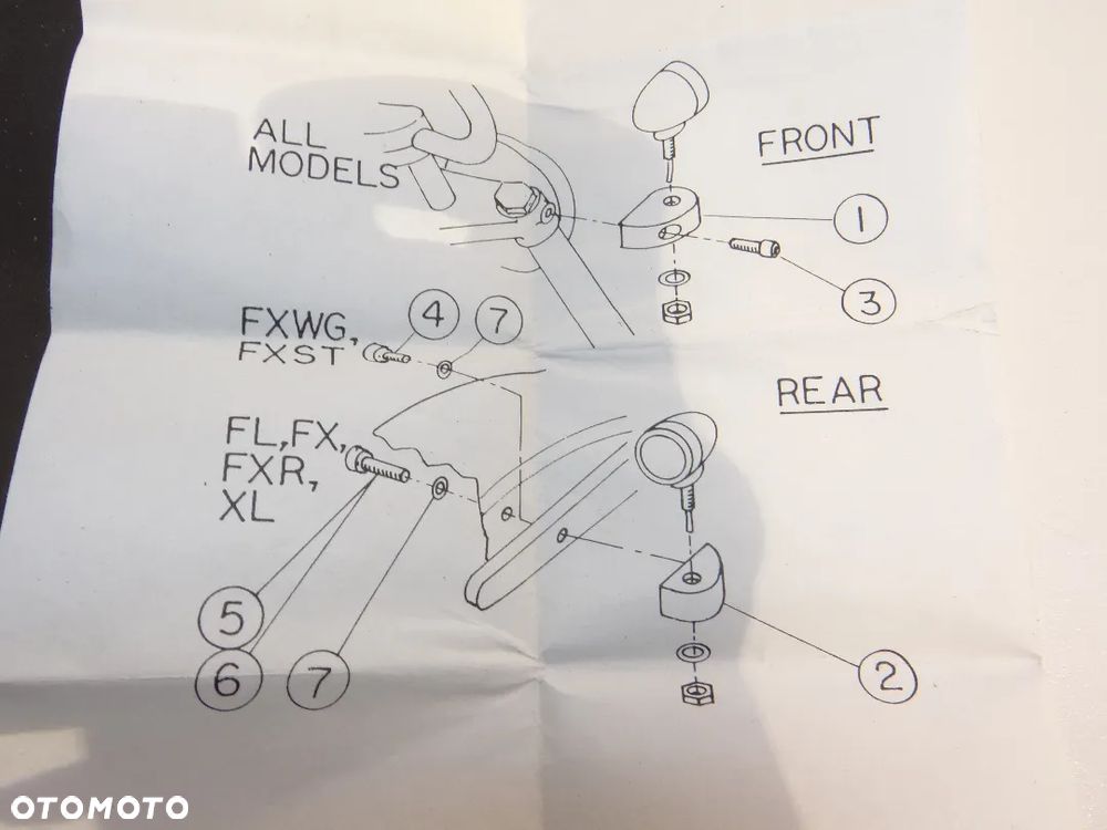 Harley Davidson Evo Twin cam mocowanie kierunkowskazów przód/tył mocowania A12 - 3