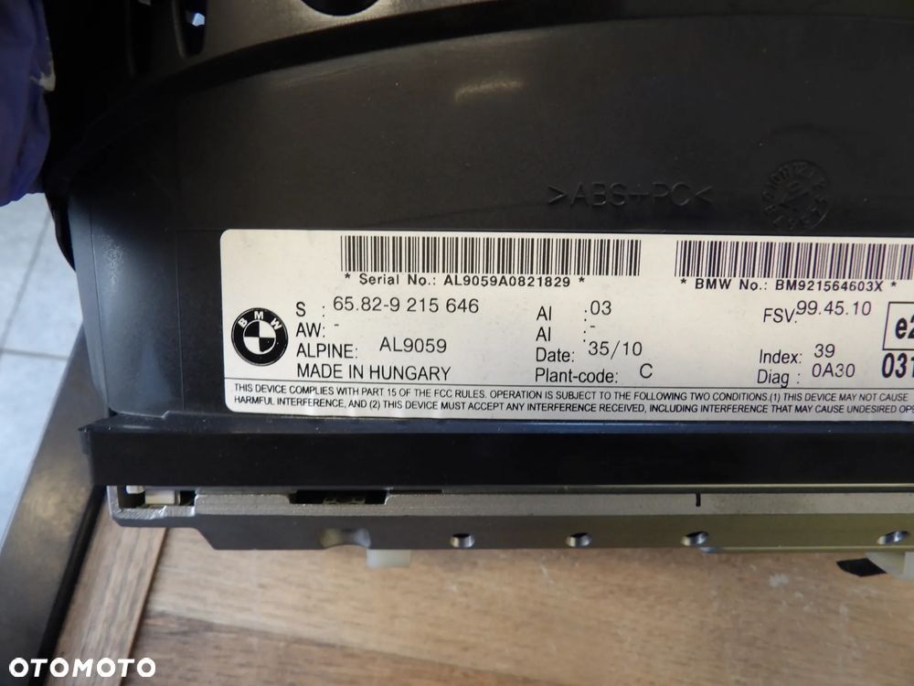 BMW - E90,E91 - KOMPLETNA NAWIGACJA - MONITOR , STACJA , KONTROLER - KOMPLET - 9215646  9283431  9240959 - 3