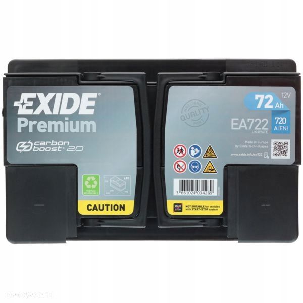 Akumulator Exide Premium 72Ah 720A EA722 P - 3