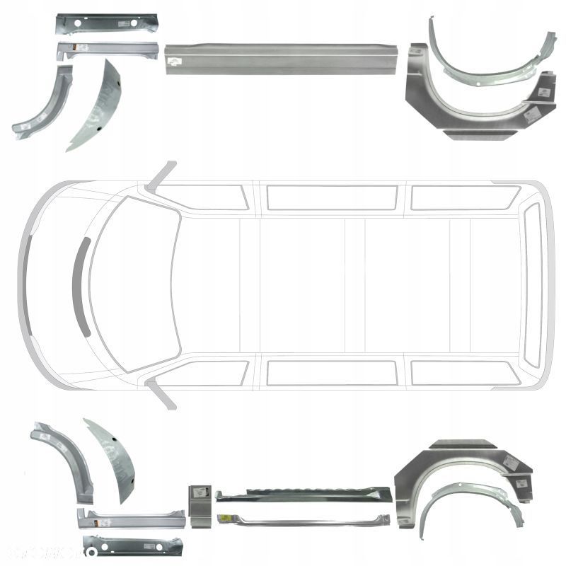 Reperaturki / progi VW T4 90 - 03 wersja długa strona LEWA + PRAWA - 1
