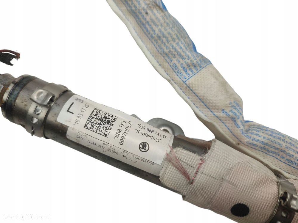 KURTYNA POWIETRZNA LEWA SKODA RAPID (2012-2017) 1.2 TSI 90KM 5JA880741D - 3