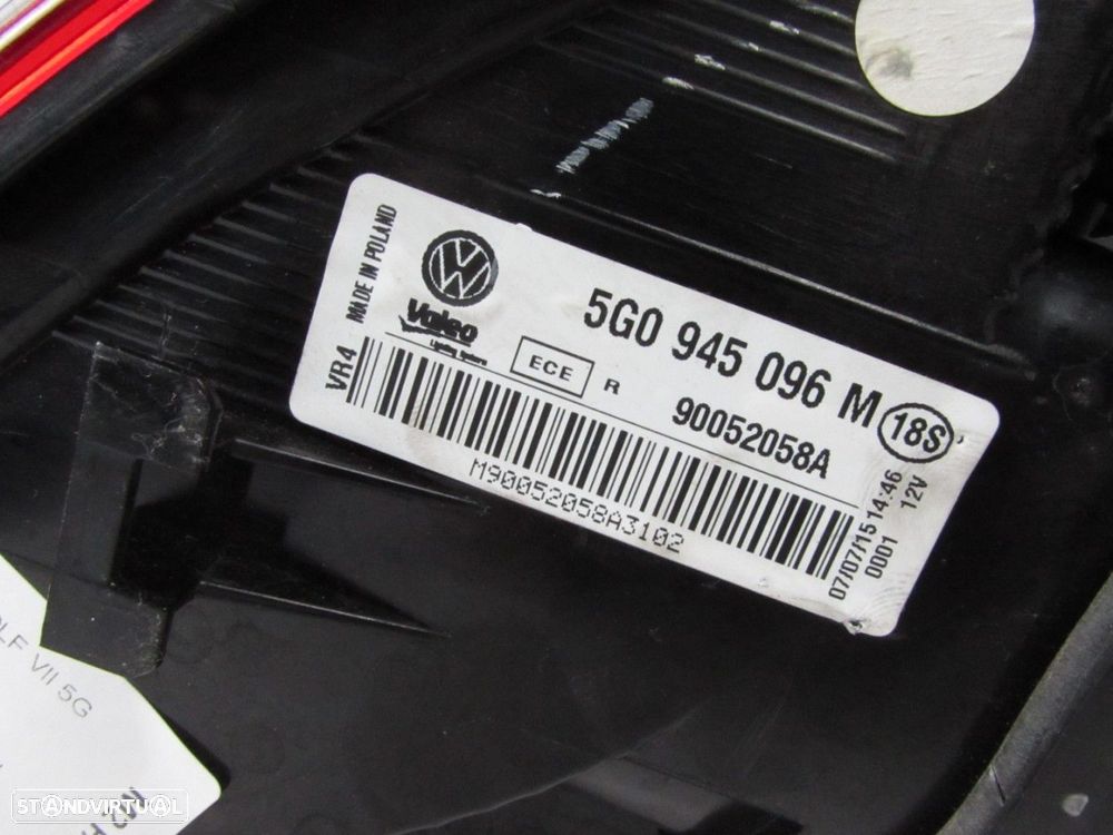 Farolim do Painel Direito/Trás Seminovo/ Original VW GOLF VII (5G1, BQ1, BE1, BE... - 6
