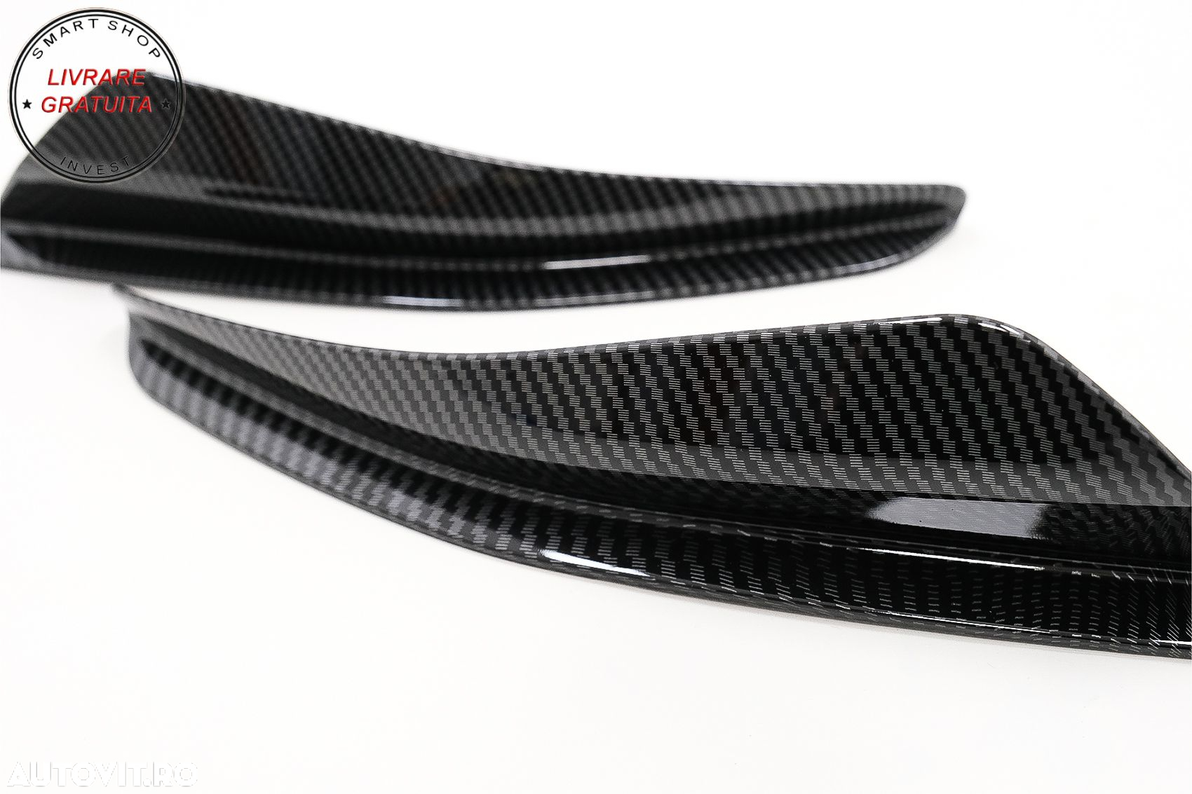 Ornamente bara fata flapsuri VW Golf 8 Mk8 MQB GTI / R-Line (2020-Up) Carbon Look- livrare gratuita - 6