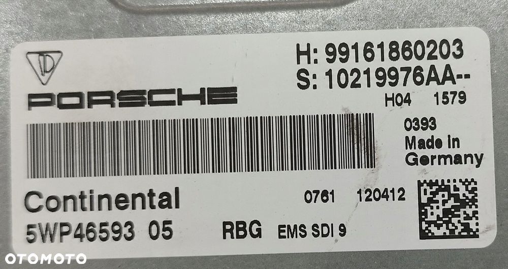 PORSCHE 991 911 STEROWNIK KOMPUTER ECU SILNIKA 99161860203 5WP46593 - 6