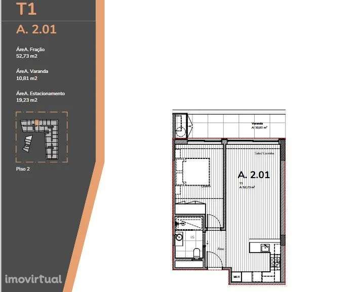 Apartamento T1 junto Linha Metro Avenida Republica V N Gaia - Grande imagem: 2/22