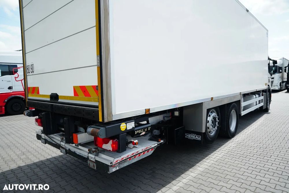 Scania P 320 / FRIGORIFER / 6X2 / CAMION SOLO 9 M / TRANSPORT SUPRA 1250 MT / MULTIMEMBRU / 3000 KG RIDICARE / AXĂ RIDICATĂ / AUTOMATĂ / EURO 6 - 11