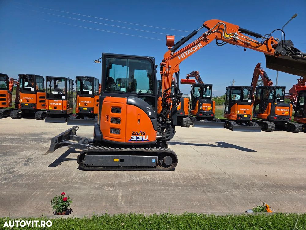 Hitachi ZX33U-6, 3,7 tone, 2023, 342ore, CUPLA RAPIDA HIDRAULICA+2 cupe SAPARE+CUPA TALUZ INCLINABILA, 2 circuite hidr pe brate, aer conditionat, LAMA NIVELARE, adanc sapare 3,5m, latime 1,55m, ridica 2,8t, posibil leasing 4 ani-PROMOTIE 41.900  EUR+Tva - 4