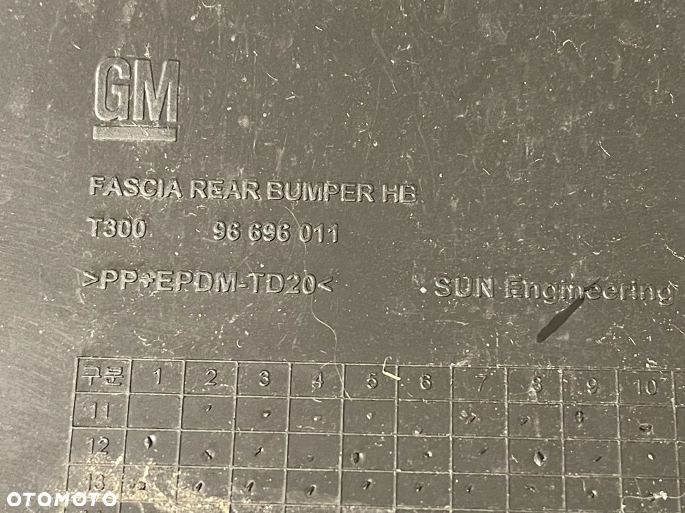 FABRYCZNIE NOWY ORYGINALNY ZDERZAK TYLNY TYŁ CHEVROLET AVEO T300 HB 11-15 96696011 - 9