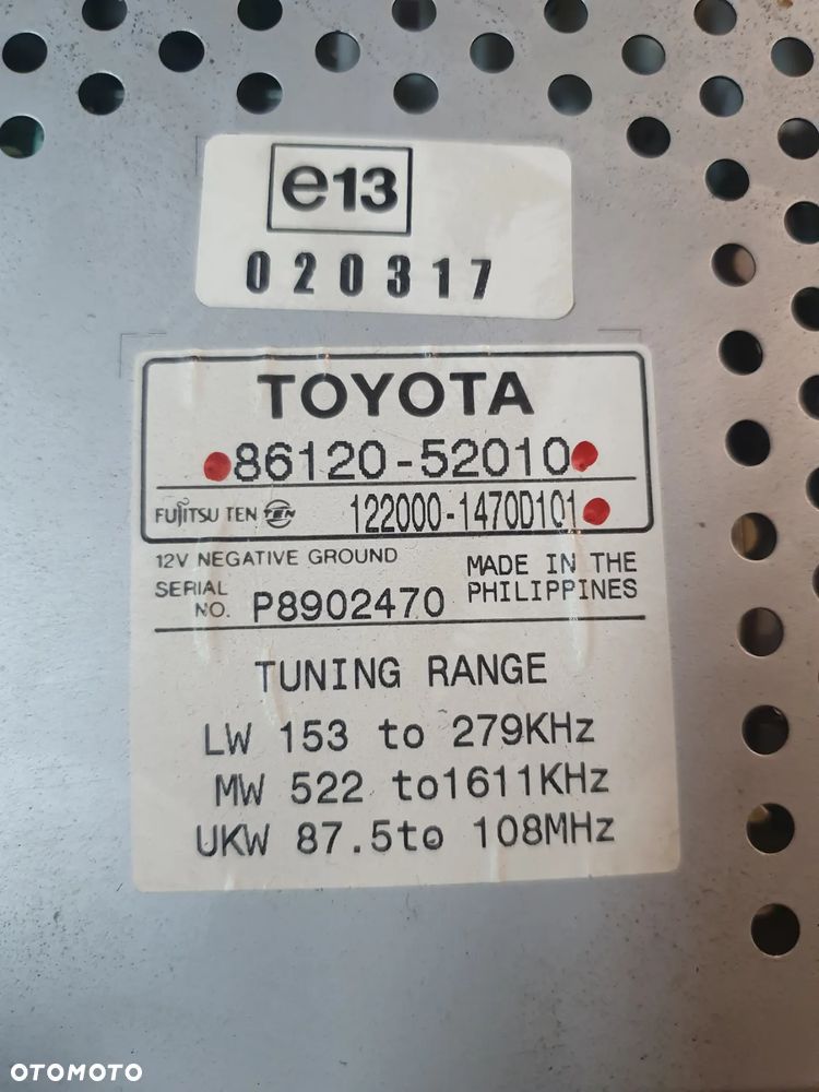 RADIO KASETA TOYOTA YARIS I 86120-52010 - 2