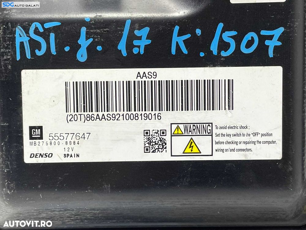 ECU Calculator Motor Denso Opel Astra J 1.7 CDTI 2009 - 2016 Cod 55577647 MB275800-8884 [L2507] - 4