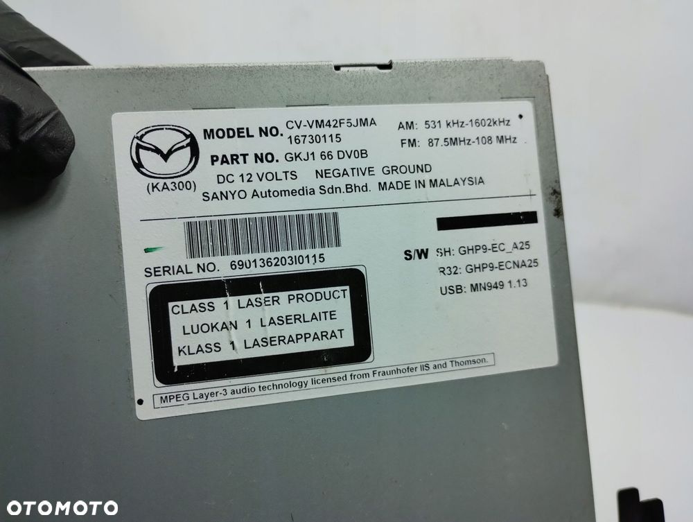 Mazda 6 Gj Iii Radio Nawigacja Bose Gkj166Dv0B - 6