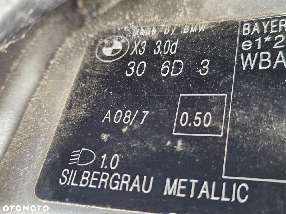 KLAPA BAGAŻNIKA BMW X3 E83 SILBERGRAU A08/7 - 9