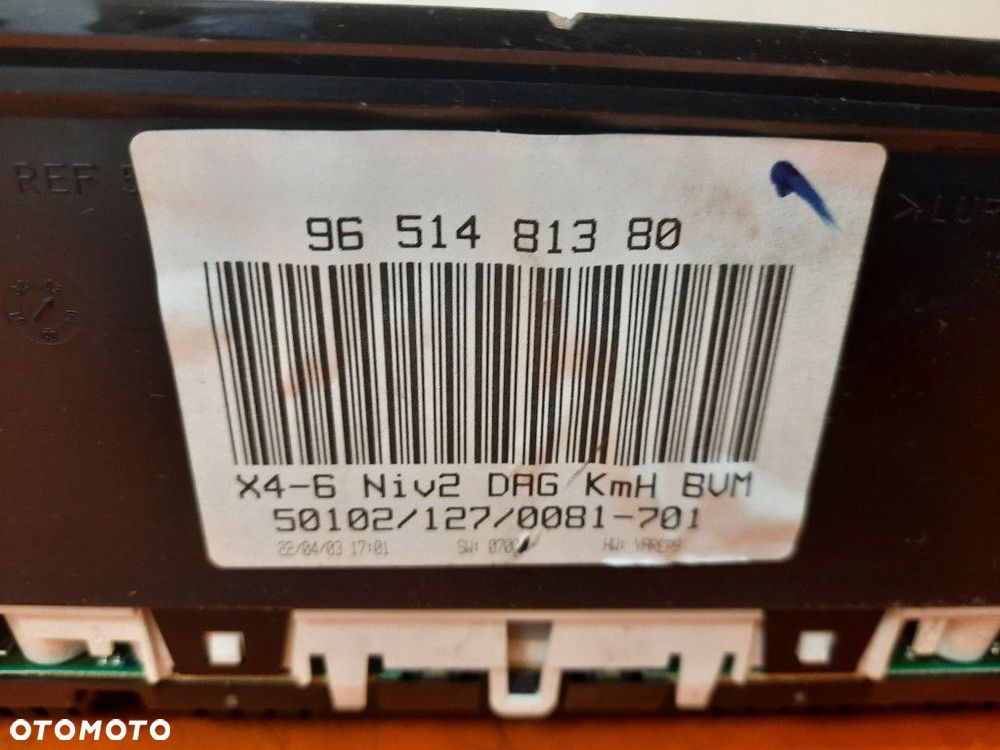 CITROEN C5 I 2.0MT 140KM 01-04 LIFTBACK ZEGARY LICZNIK 9651481380 - 7