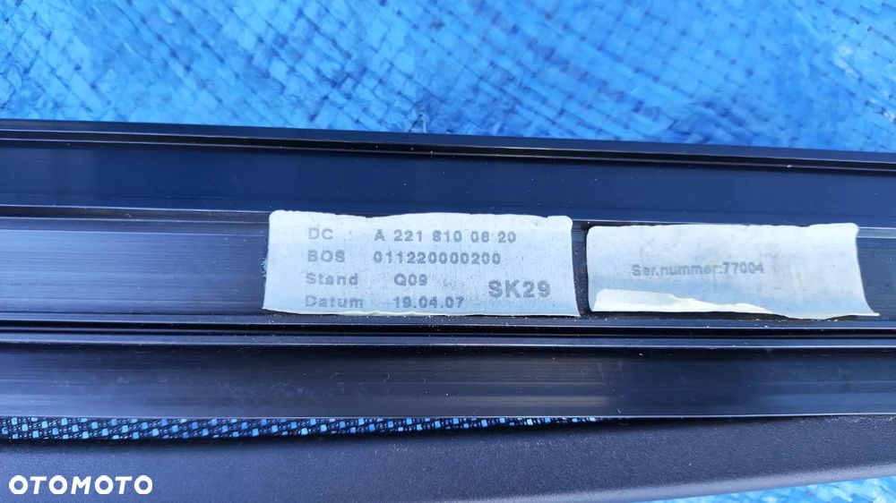 ROLETA PRZECIWSŁONECZNA ELEKTRYCZNA SZYBY DRZWI PRAWY TYŁ KOMPLETNA A2218100620 MERCEDES S-KLASA W221 LONG - 5