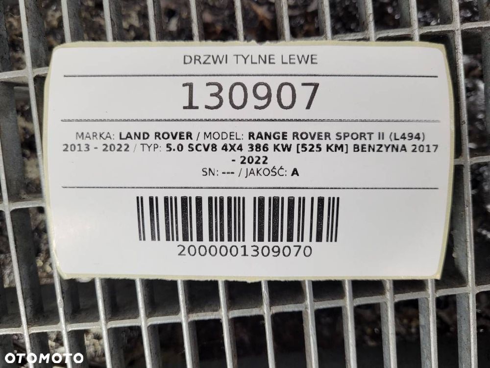 DRZWI TYŁ TYLNE LEWE RANGE ROVER SPORT II L494 LKT - 18