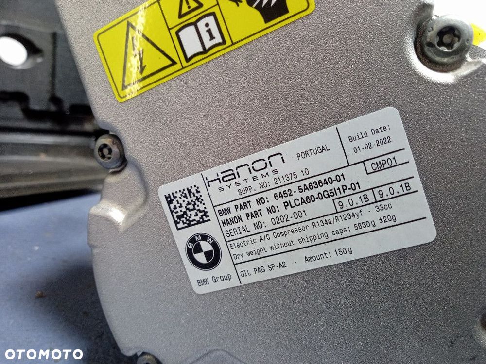 BMW I4 G26 M50 KOMPRESOR SPRĘŻARKA KLIMATYZACJI 5A63640 - 10