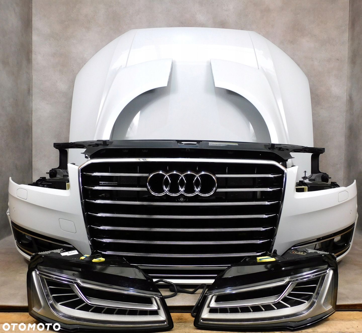 AUDI A8 D4 4H LIFT KOMPLETNY PRZÓD ZDERZAK LAMPY MASKA PAS LS9R MATRIX - 1