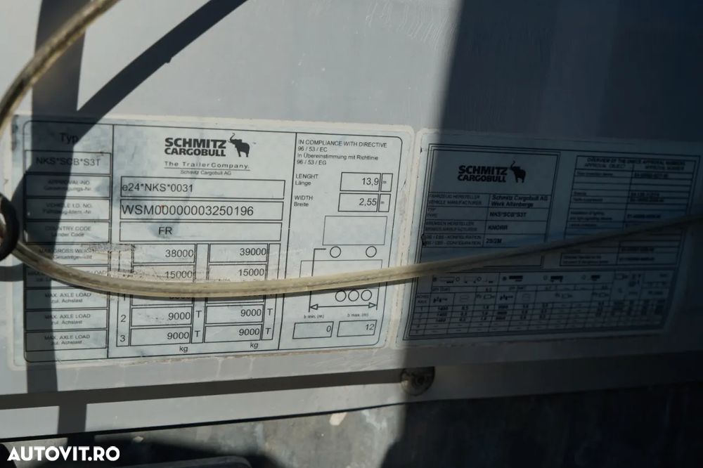 Schmitz Cargobull CORTINĂ / STANDARD / 2 AXE RIDICATIVE / - 27