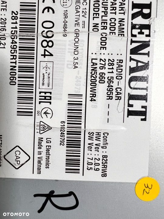 Nawigacja Radio Trafic 3 Vivaro 2 CAPTUR LAN5200WR0 281156495R - 2