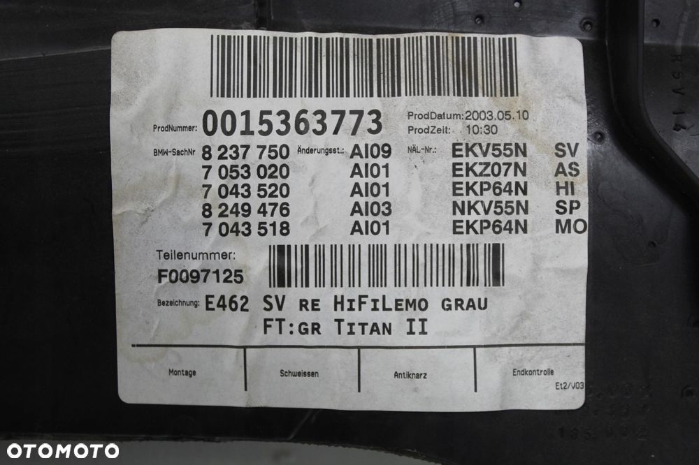 BOCZEK PRAWY TYŁ BMW E46 COUPE SZARY KOLOR - 5