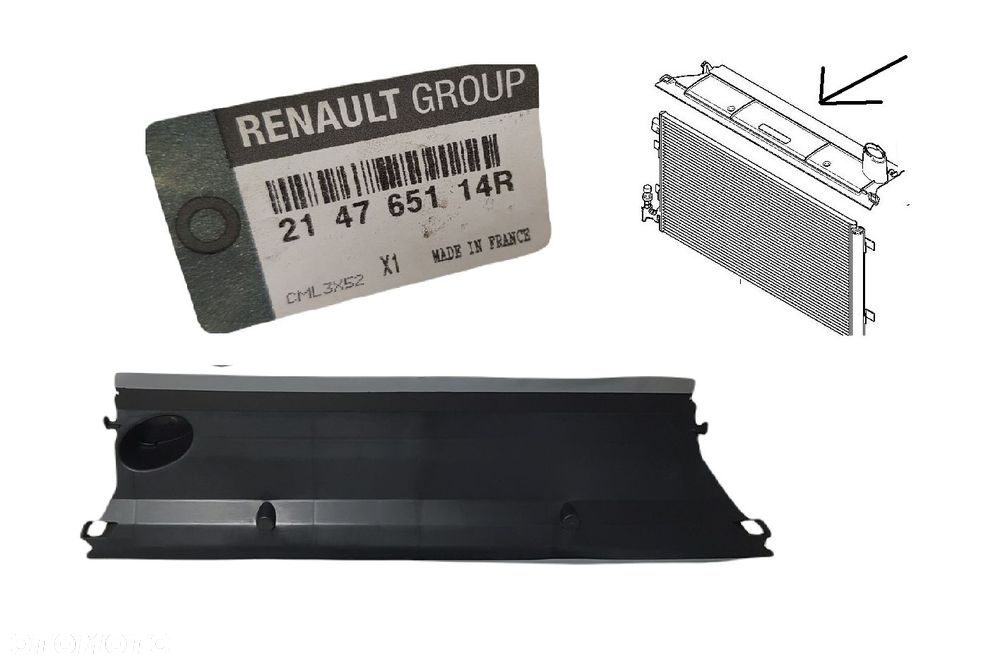 ORYGINALNY FABRYCZNIE NOWY WLOT POWIETRZA OSŁONA CHŁODNICY RENAULT SCENIC III 3 09-16 214765114r - 1