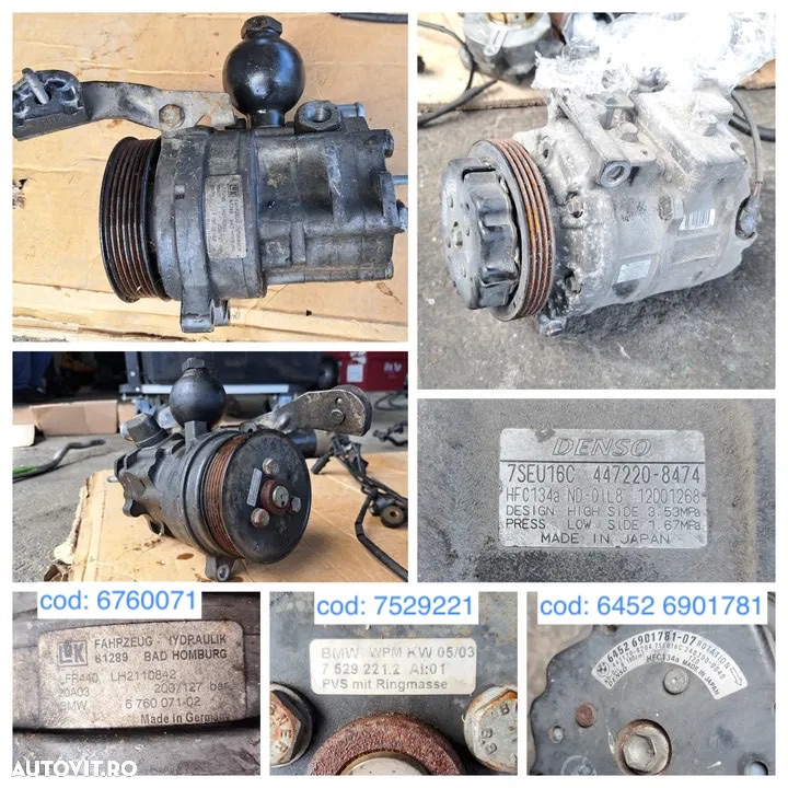 anexe motor N73 N73B60 BMW pompa servodirectie compresor clima pompa vacuum cablaj motor electromotor termoflot - 3