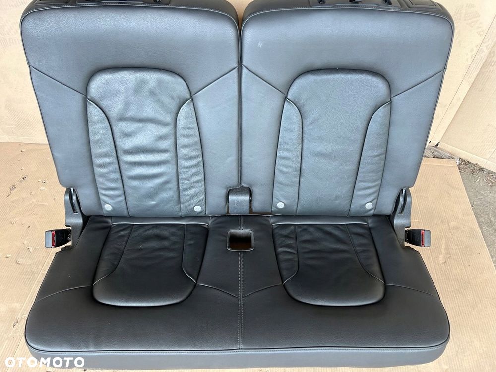 AUDI Q7 4L FOTEL FOTELE KANAPA III 3 RZĄD SKÓRA CZARNA SUPER STAN - 4