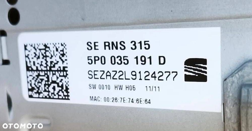 SEAT LEON II 09r RADIO RADIOODTWARZACZ CD NAWIGACJA 5P0035191D - 3