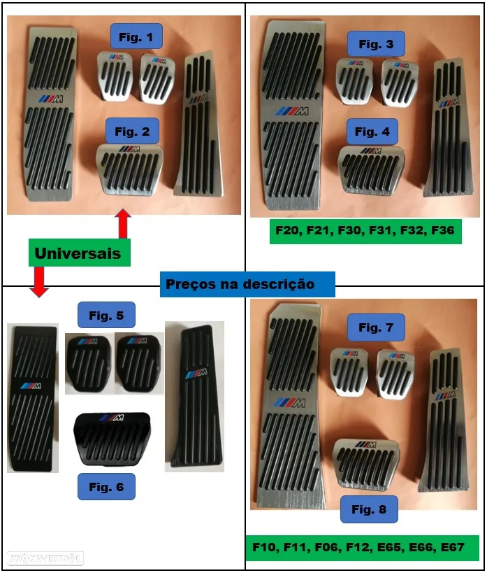 Capas Pedal cx. manual ou automática para BMW - 2