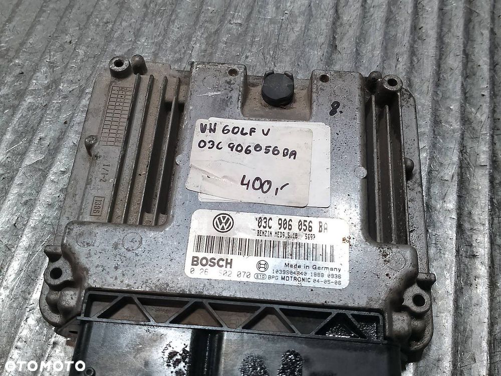 KOMPUTER, STEROWNIK VW GOLF V 03C906056BA 0261S02070 1.6 FSI - 1